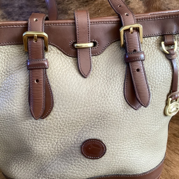 Vintage Dooney&Bourke Pebbled Leather Small Bucket Tote Handbag - Picture 6 of 11